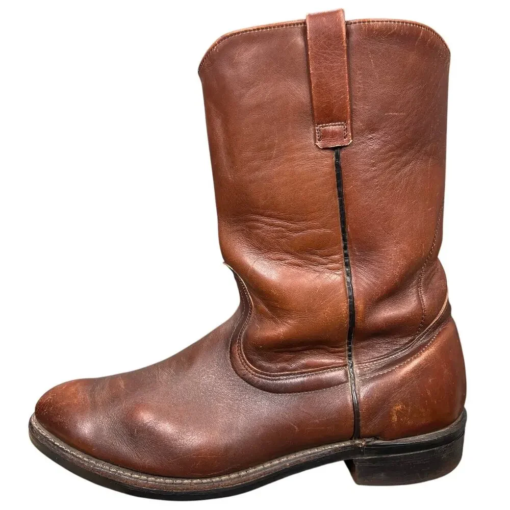Vintage 1982 Red Wing 808 Pecos Brown Leather Work Boots Size 15 D